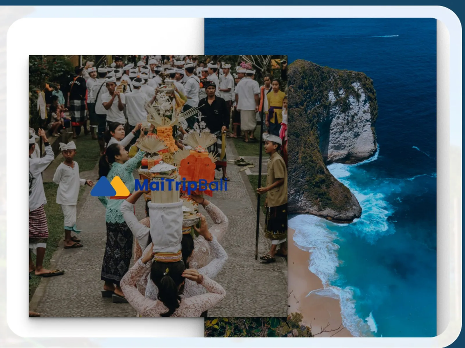 Screens from the Mai Trip Bali website designed and built by Ruang Project
